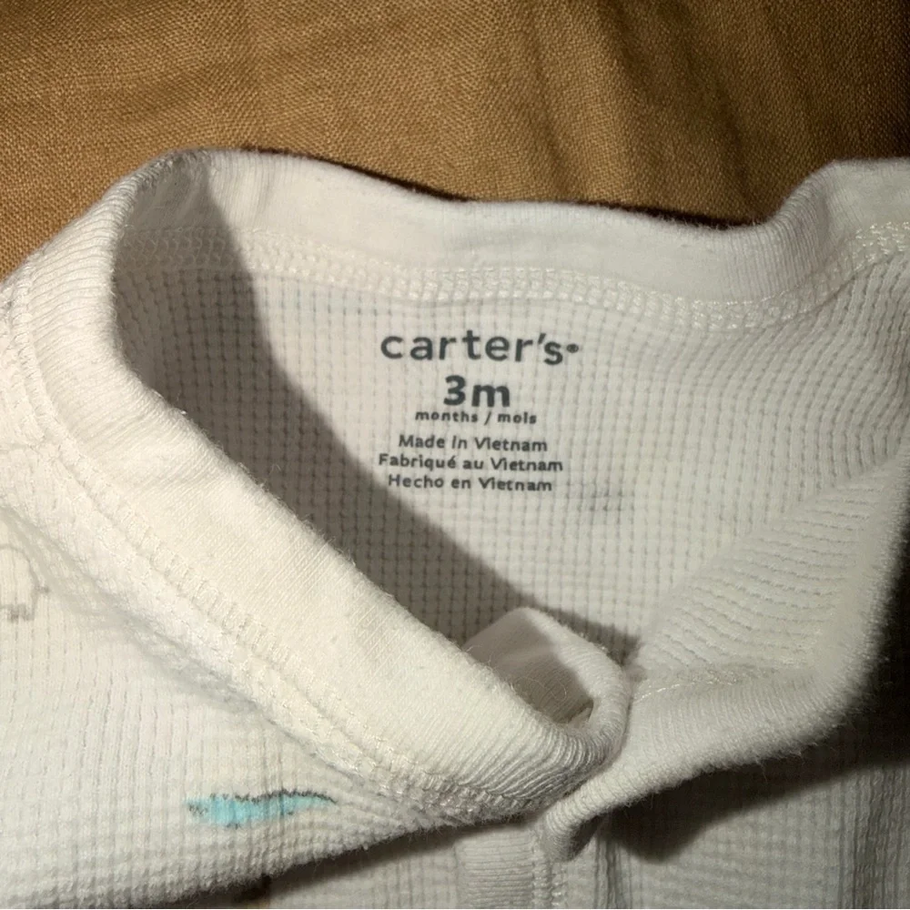 Carter's Cream Footed One-Piece with Tiny Animal Print